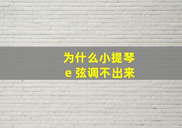 为什么小提琴e 弦调不出来